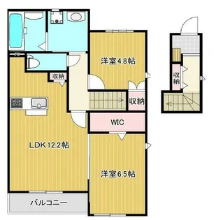 Reveur甲東 Ⅰ【201号室】の間取り
