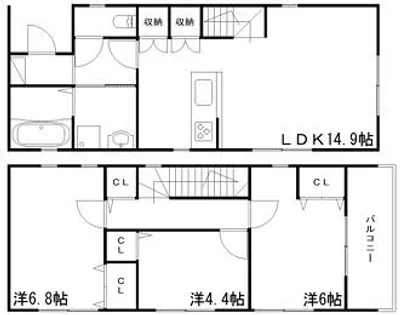 兵庫県姫路市花田町加納原田【一戸建】の間取り