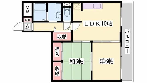 コーポあまの2【401号室】の間取り
