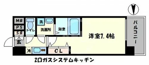 ジアコスモ大阪城南Ⅱ【702号室】の間取り