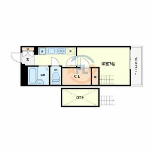 プロスパーコート鶴橋【1階】の間取り