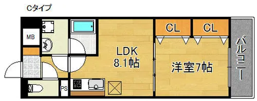 フランディルりんくうⅡ【3階】の間取り