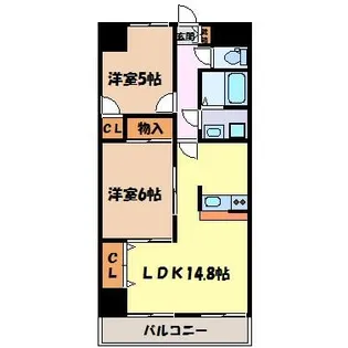 ランバー原田【8階】の間取り