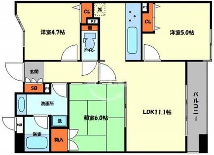 アーデンタワー新町【12階】の間取り