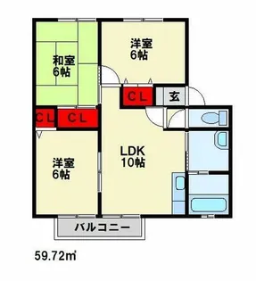 猪熊ハイツ B棟【201号室】の間取り