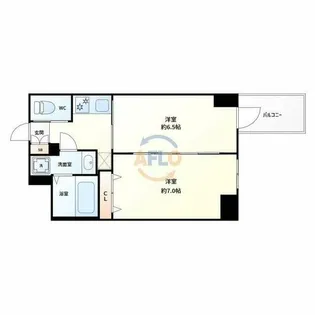 コンフォリア・リヴ新大阪WEST【12階】の間取り