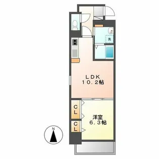 ラトレ白鳥【1階】の間取り