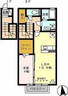コーポラス港栄【2階】の間取り