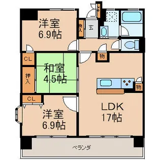 スクエア名古屋港【2階】の間取り