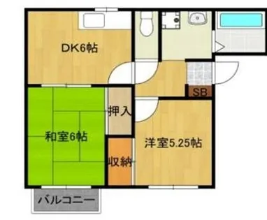 メゾン1号棟B【102号室】の間取り