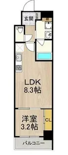 フロンティアタワー九条Ⅱ【7階】の間取り