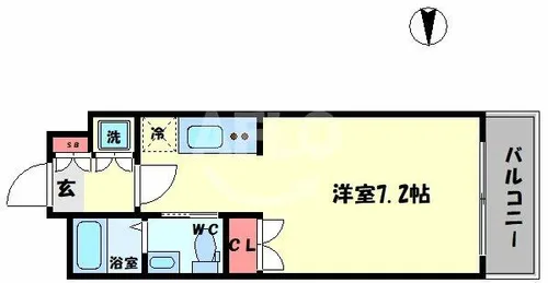 レジュールアッシュ西天満【10階】の間取り