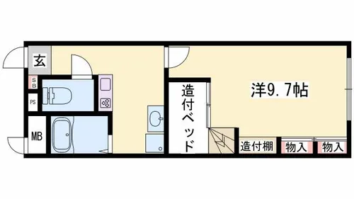 兵庫県姫路市網干区和久【アパート】の間取り