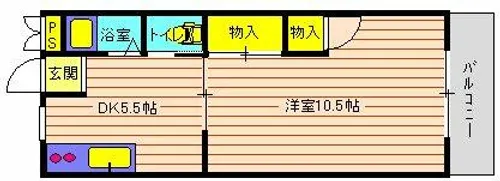 マンション朝霧1号館【206号室】の間取り