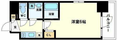 エスリード大阪梅田リュクス【6階】の間取り