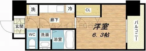 エイペックス心斎橋東【8階】の間取り