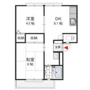 サンビレッジ芳崎 D【1階】の間取り