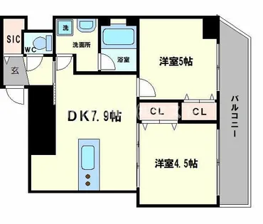 ブラン弁天町駅前【10階】の間取り