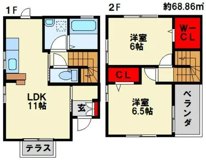 ベルドミール B棟【1階】の間取り