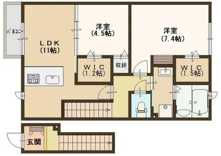 ファミール中 I【201号室】の間取り