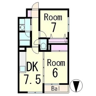 ベルヌーブ森神2【2階】の間取り