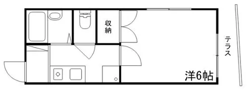 エフメゾン新在家【1-6号室】の間取り
