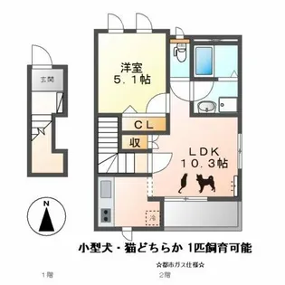 サンシャインKCⅡ【2階】の間取り
