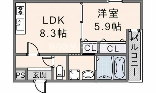 フジパレス・リズフィユ【206号室】の間取り