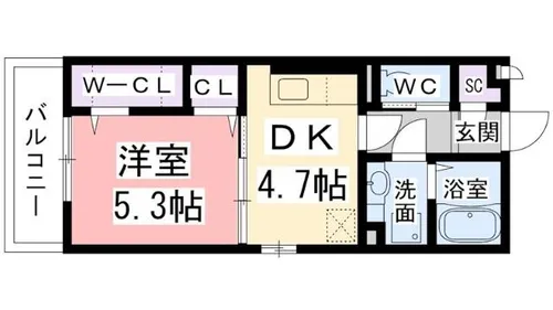 Ore Bios和泉府中【201号室】の間取り