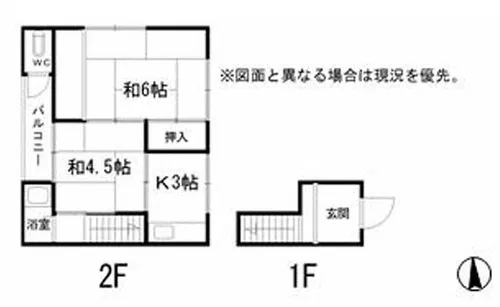 伊伝居土居アパート【S-2号室】の間取り