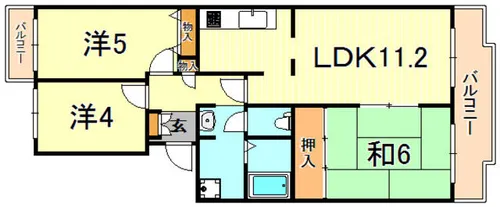 阪神打出浜マンション【4階】の間取り
