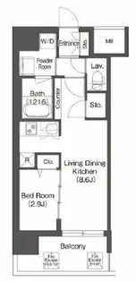 コンフォリア・リヴ京橋【3階】の間取り