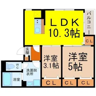 Maison Le Verre(メゾンルヴェール)【2階】の間取り