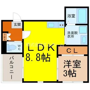 ハーモニーテラス内浜町【202号室】の間取り