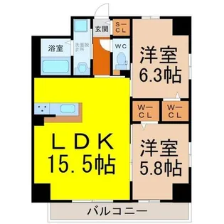 GRANDUKE吹上【2階】の間取り