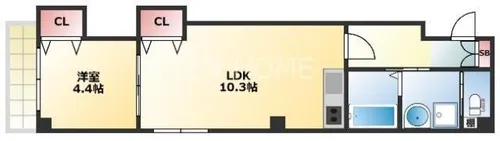 ル クール谷町【7階】の間取り