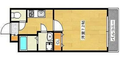 リープラス小野駅前【1D号室】の間取り