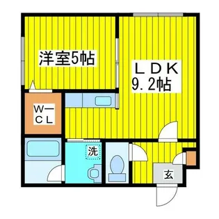 ブランノワール東区役所【4階】の間取り