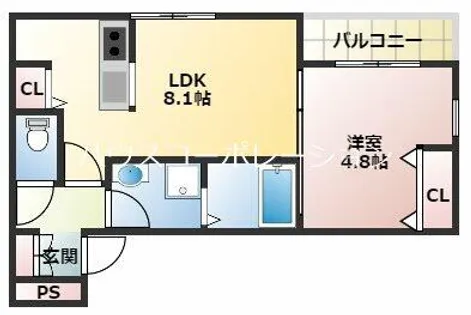 (仮)La-Crea浜C棟【2階】の間取り