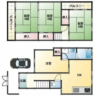 大阪府羽曳野市はびきの5丁目【一戸建】の間取り