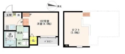 ハーモニーテラス墨江Ⅱ【1階】の間取り