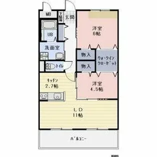 Charmant Mukaiyama【2階】の間取り
