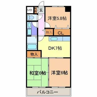 グレースメゾン名海3【2B号室】の間取り