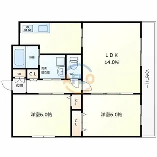 ラシーヌ御崎【6階】の間取り