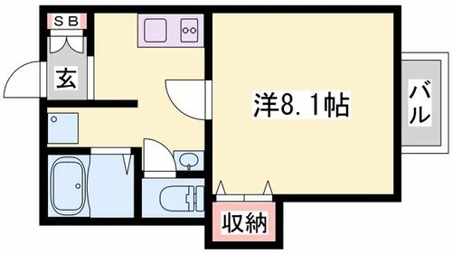 兵庫県姫路市広畑区小松町2丁目【アパート】の間取り