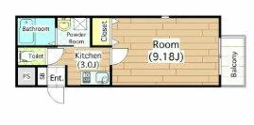 ラ・ハイール桃ヶ池公園【1階】の間取り