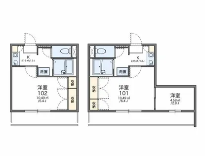 レオパレスサン・マック【1階】の間取り