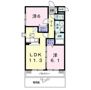 カーサ フェリーチェ【1階】の間取り
