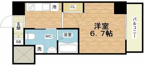 エルプレイス本町【6階】の間取り