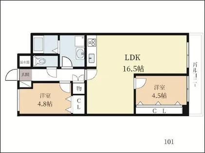 La・Grazie大久保【2階】の間取り